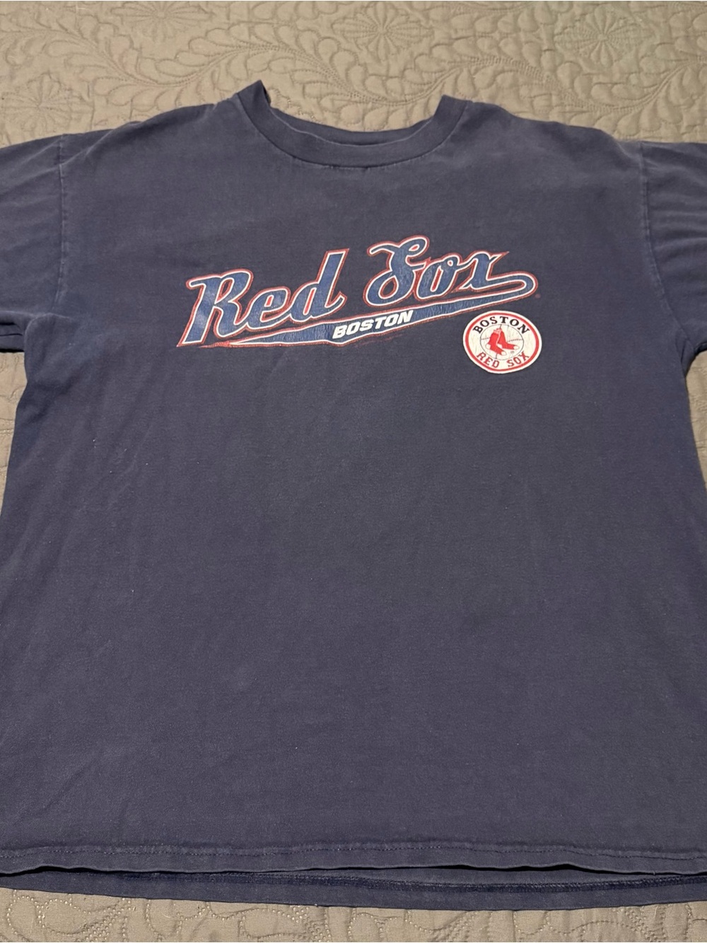 Vintage Red Sox Boston T-shirt XL Blue Baseball Tee Cotton